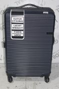 Qubed London Collinear 2 Navy Blue Hard Shell 4 Wheeled Spinner Suitcase RRP £65 (4487890) (Public