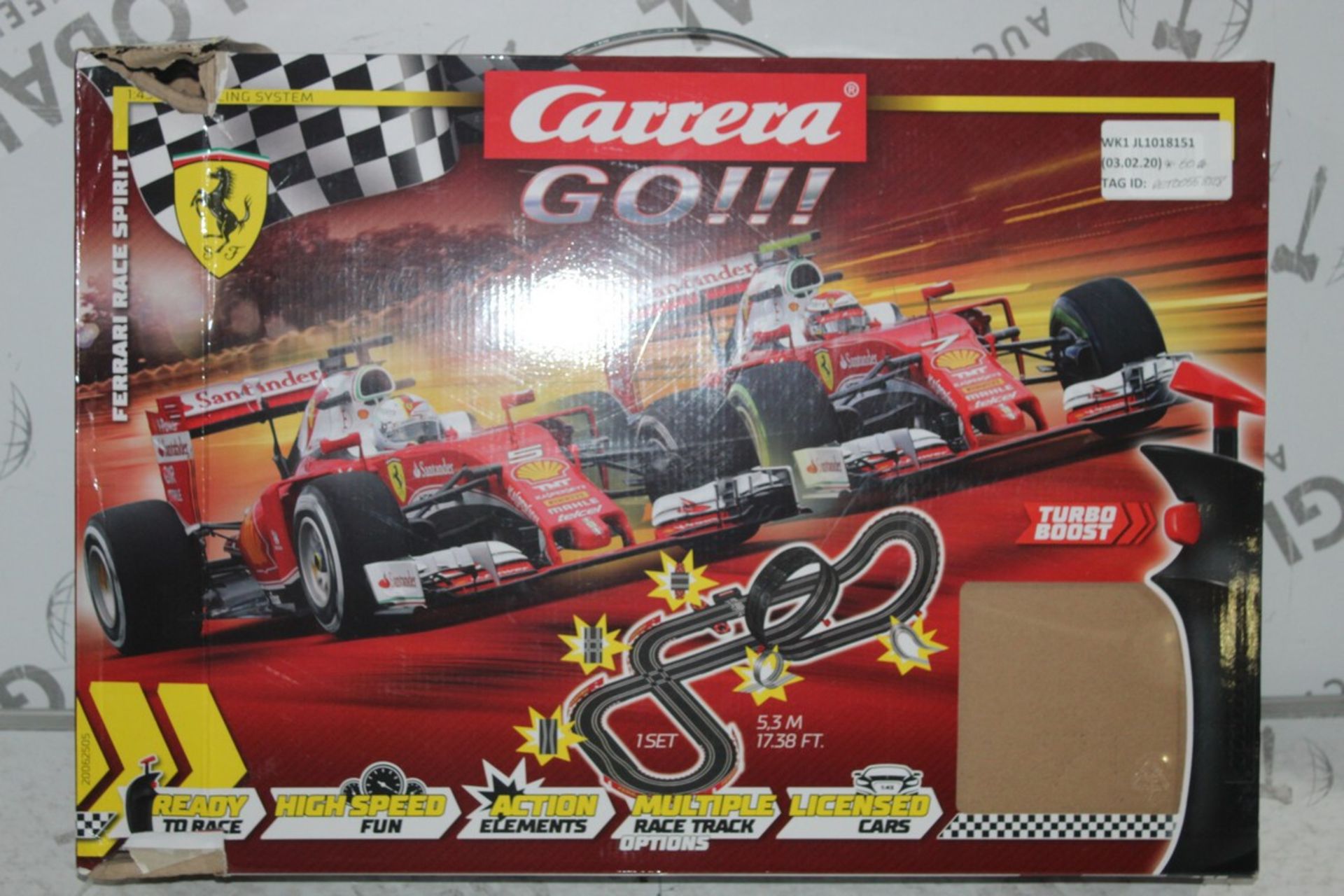 Boxed Carrera Go Ferrari Race Spirit Scalelectric Set RRP £60 (RET00558128) (Public Viewing and