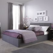 Boxed 150cm Ascot Grey Fabric King-size Ottoman Bedstead RRP £265 (17936) (Public Viewing and