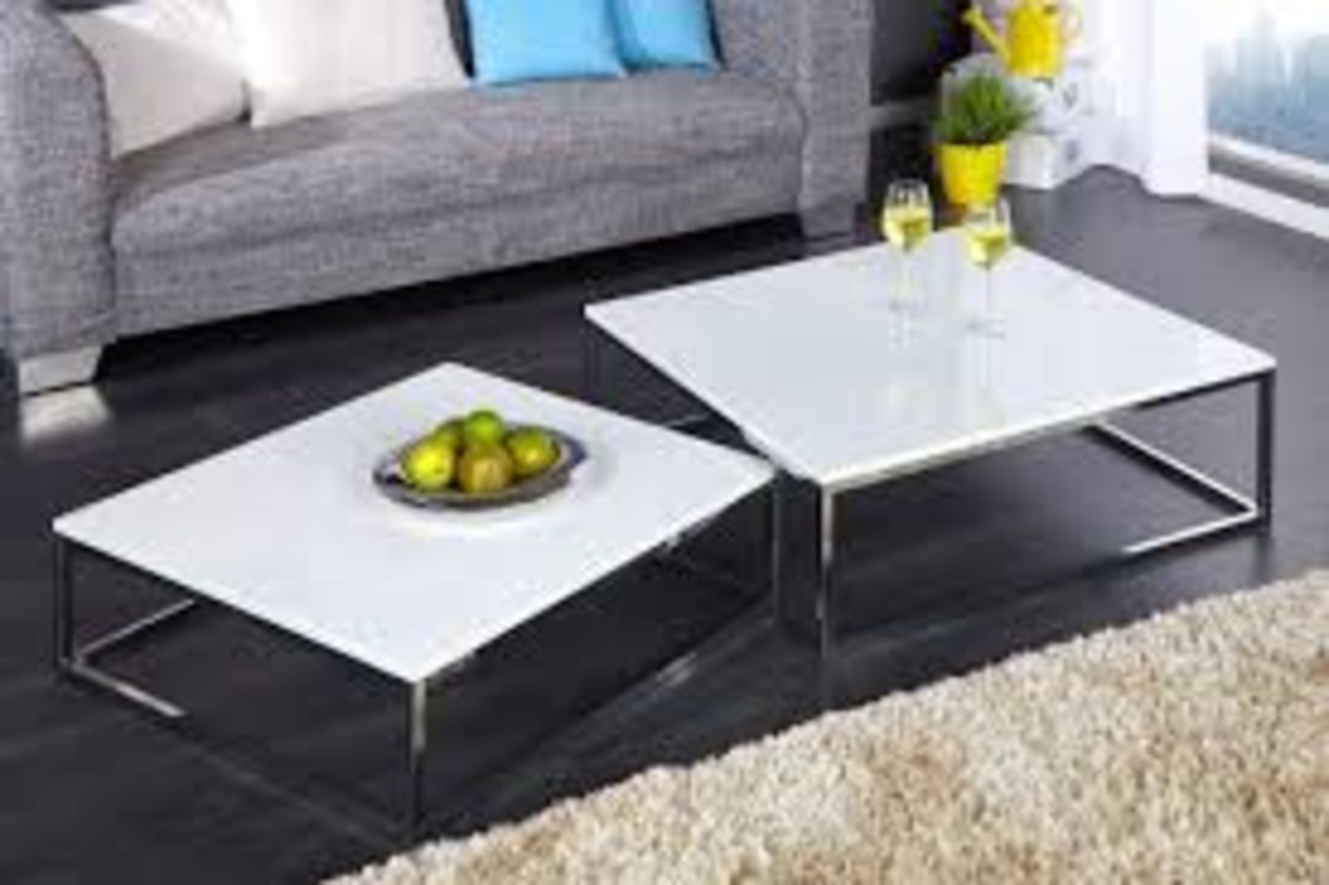 Boxed Zhonda 2 Piece Coffee Table Stacking Set RRP £160 (17261) (Public Viewing and Appraisals