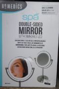 Boxed Homedics Spa Double Sided Mirror with Dimmable LED Lights RRP £55 (RET00816297) (Public