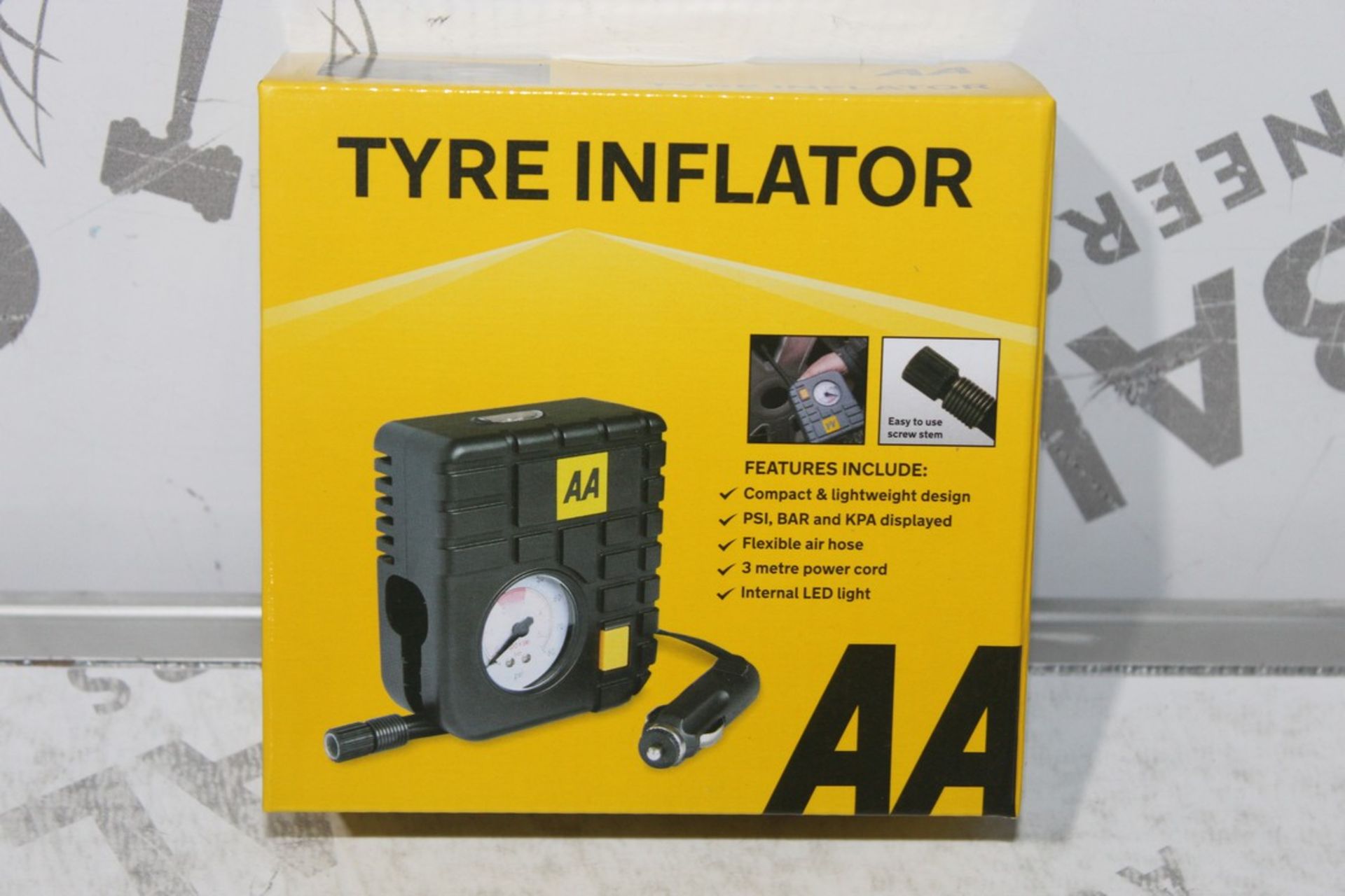 Boxed AA Light Weight and Compact Travel Tyre Inflators RRP £20 Each
