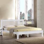 Boxed Harmony Windsor King-size White Bed Frame RRP £210 (17936) (Public Viewing and Appraisals