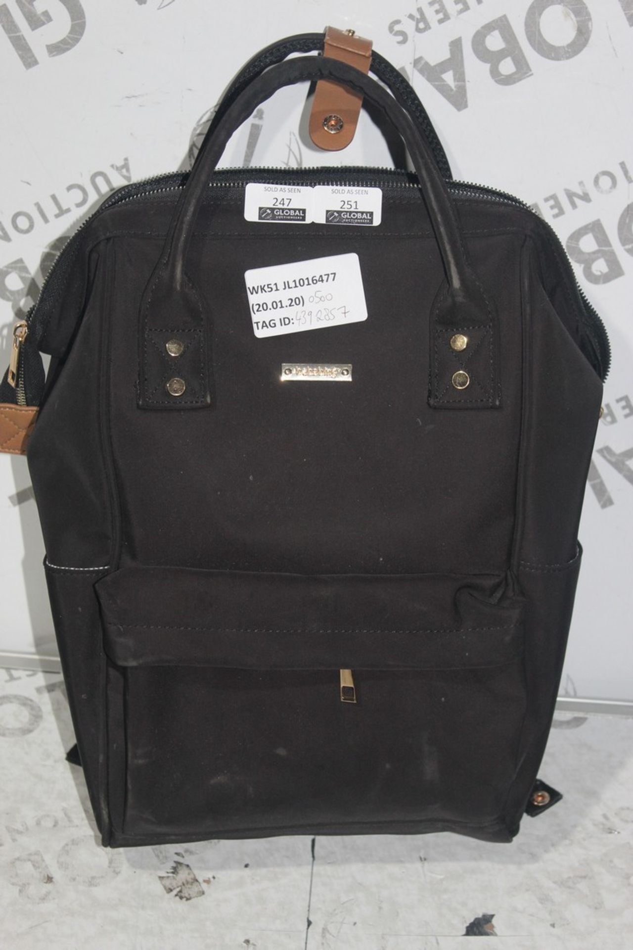 BaBaBing Black Fabric Children's Changing Bag RRP £50 Each (4392897)(RET00658181) (Public Viewing