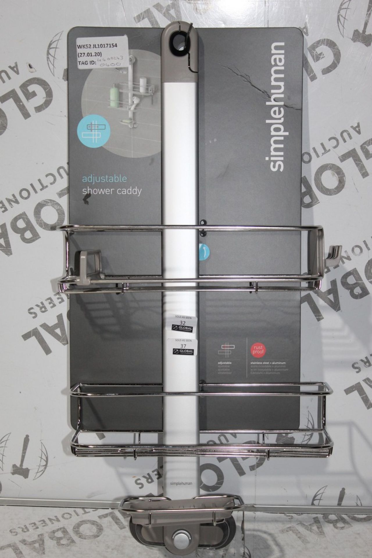 Simple Human Stainless Steel Adjustable Shower Caddy RRP £60 (4400243) (Public Viewing and