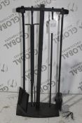 Boxed Iron and Clay 4 Piece Fire Poker Set RRP £100 (4104729) (Public Viewing and Appraisals