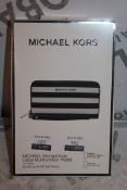 Boxed Brand-New Michael Kors, Large Multifunction, Black and White Saffiano, Wallet, RRP£55.00