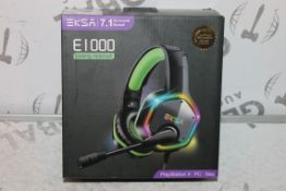 Boxed EKSA, E1000 Gaming Headset, 7.1 Channel Surround SOUND For PS4 & PC-MAC. RRP£55.00