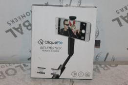 Lot to Contain 3 Boxed Cliquefie, Space Grey Selfie Sticks, Combined RRP£120.00