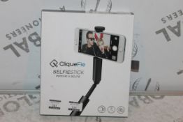 Lot to Contain 3 Boxed Cliquefie, Space Grey Selfie Sticks, Combined RRP£120.00