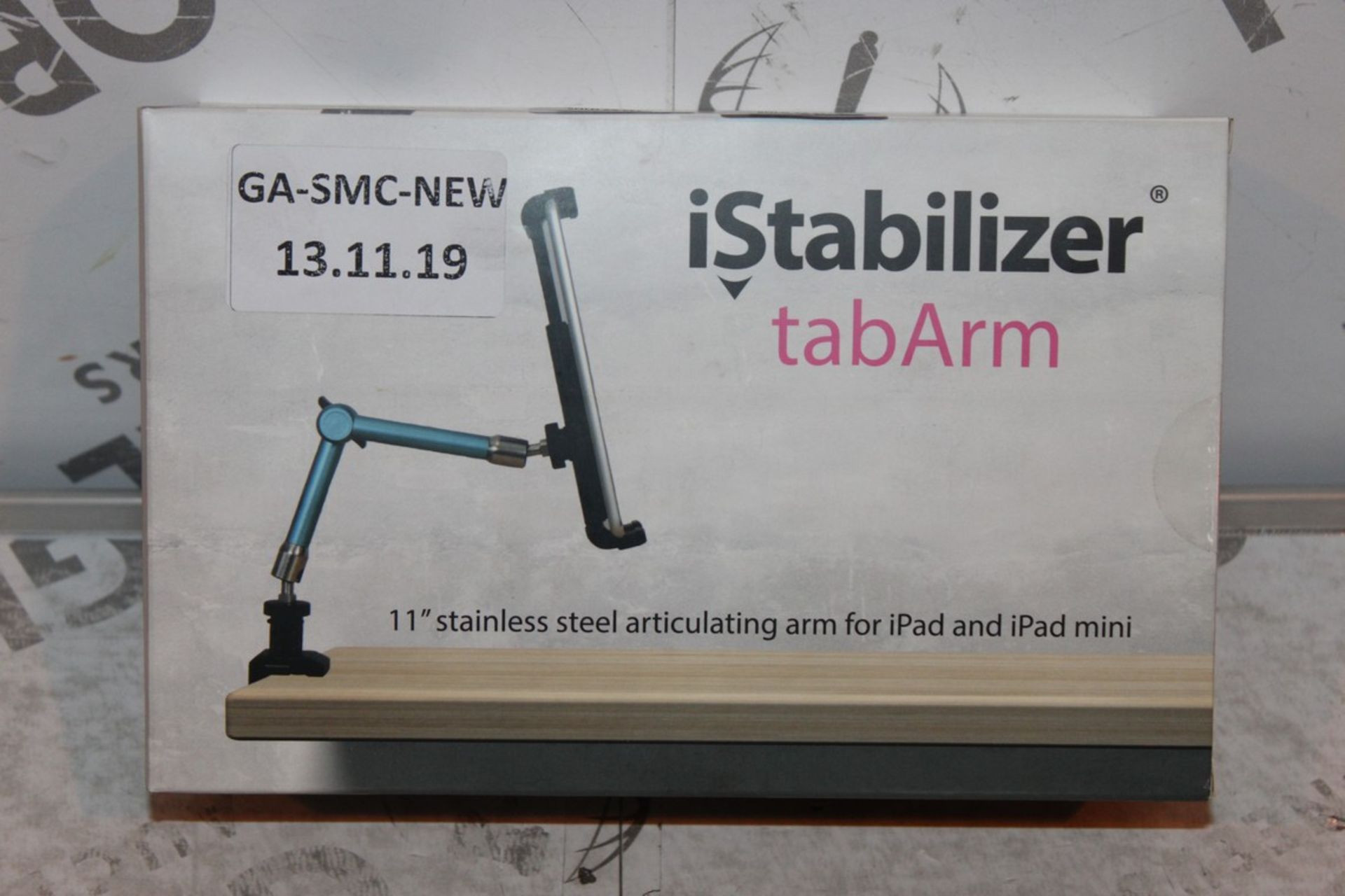 Boxed, I Stabiliser Tab Arm, 11IN, Stainless Steel Articulating Arm For iPad and iPad Mini, RRP£55.