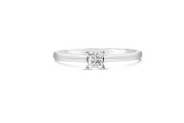 Premium Quality Princess Cut Solitaire Diamond Ring, Metal 9ct White Gold, Weight 2.03, Diamond