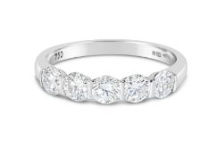 5 Stone Diamond Eternity Ring, Metal 18ct White Gold, Weight 2.62, Diamond Weight (ct) 0.96,