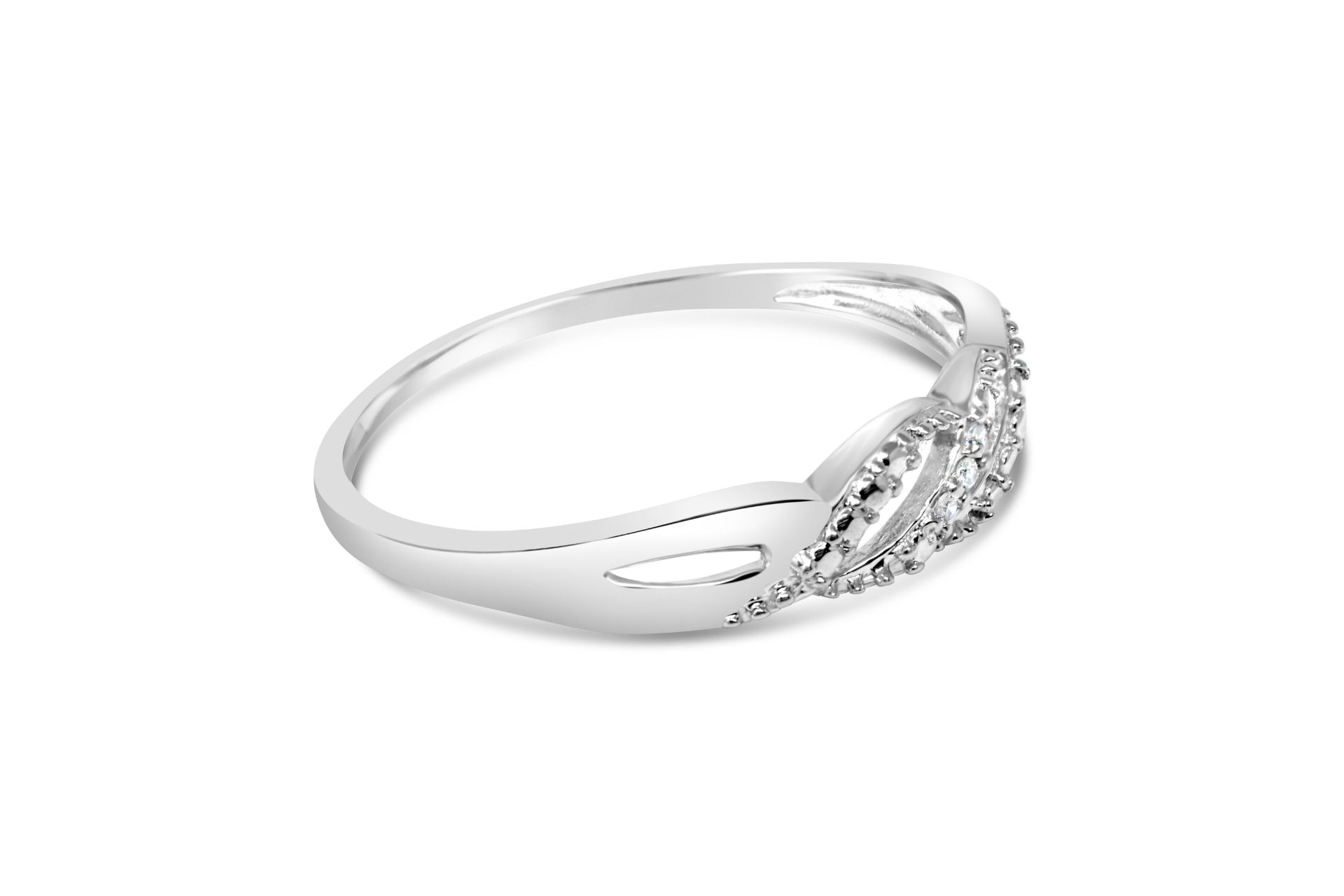 White Gold Diamond Ring, Metal 9K White Gold, Weight 1.12, Diamond Weight (ct) 0.03, Colour H, - Image 2 of 2
