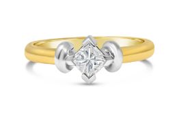 Princess Cut Diamond Ring, Metal 18ct Yellow Gold, Weight 3.9, Diamond Weight (ct) 0.41, Colour G,