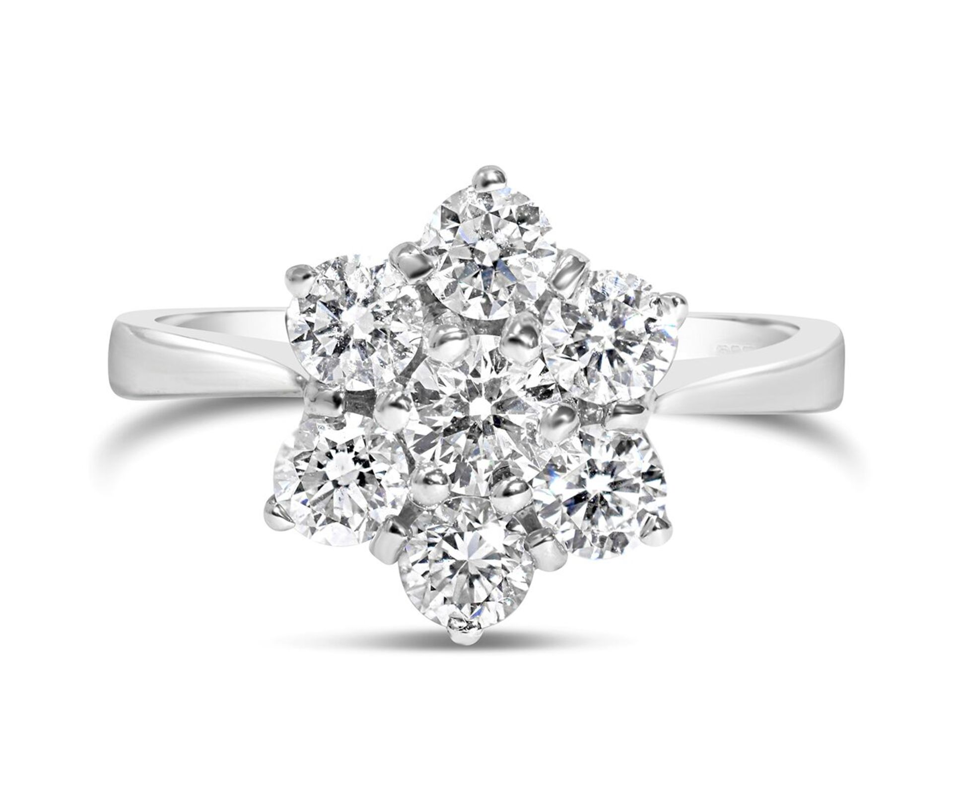 Flower Diamond Ring. With AGS Certificate, Metal 18ct white gold, Weight 3.82, Diamond Weight (ct)
