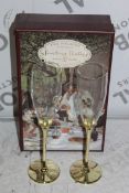 Boxed Pair of The Wedding Of The Season Gold Stem Glass Champagne Flutes RRP £24.99