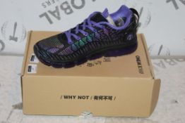 Boxed Brand New Pair of One Mix Sizes EU40, Iridescent Running Shoes, Black and Purple RRP £45.00