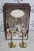 Boxed Pair of The Wedding Of The Season Gold Stem Glass Champagne Flutes RRP £24.99