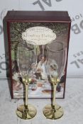 Boxed Pair of The Wedding Of The Season Gold Stem Glass Champagne Flutes RRP £24.99