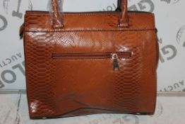 Brand New Womens, Coolives, Textured, Tan Leather, Snake Skin Effect, Handbag, RRP £49.99