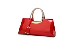 Brand New Womens, Coolives, Rose Red, Gold Handle, Ladies Zip Top, Handbag, RRP £47.99