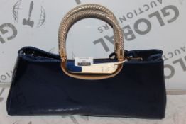 Brand New Womens, Coolives, Midnight Shimmer Blue, Golden Detail, Patent Leather, Night Bag, RRP £