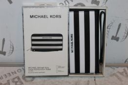 Boxed Brand New Michael Kors Large Black and White Wallet with Phone Compartment RRP £50