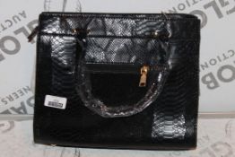 Brand New Ladies Coolives Faux Snake Skin Black Handbag RRP £55