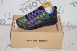 Boxed Brand New Pair of One Mix Sizes EU39, Iridescent Running Shoes, Black and Purple RRP £45.00