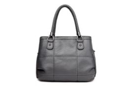 Brand New Womens, Cool Lives Grey, Stitched Detail Designer Handbag, RRP £45.99