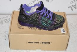 Boxed Brand New Pair of One Mix UK4, Irridescent Running Shoes, Black and Purple, RRP £45.00