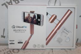 Boxed Cliquefie Rose Gold Selfie Stick RRP £40
