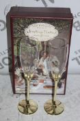 Boxed Pair of The Wedding Of The Season Gold Stem Glass Champagne Flutes RRP £24.99