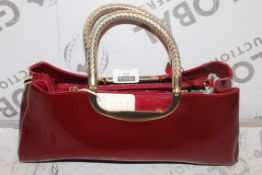 Brand New Womens, Coolives, Patent Gloss, Wine Red, Golden Detail, Ziptop Bag, RRP £44.99