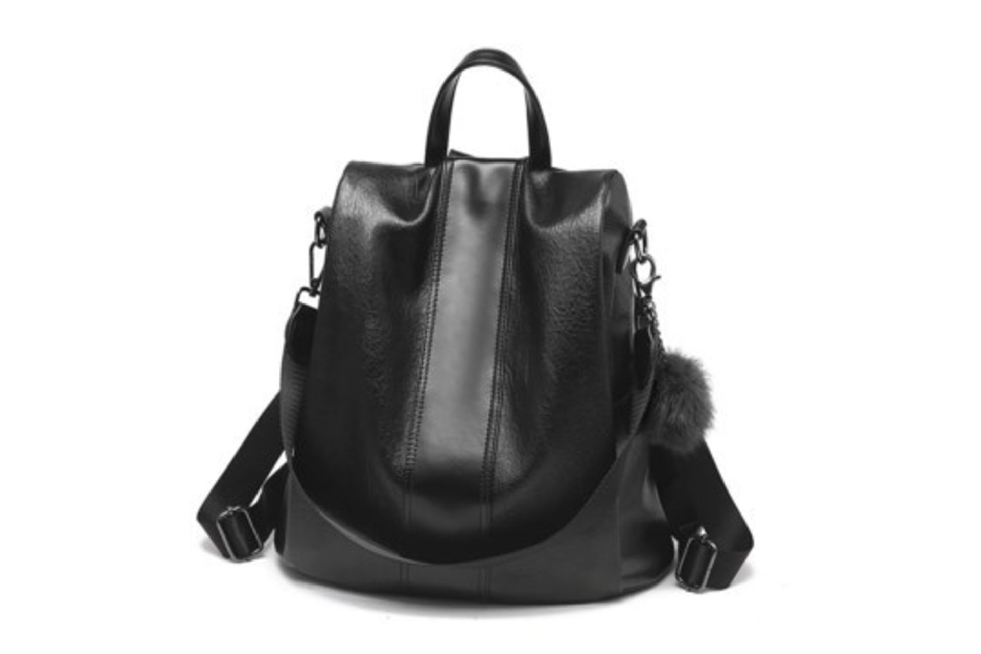 Brand New Womens, Coolives, Black Leather, Pom Pom, Bag, RRP £46.00