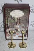 Boxed Pair of The Wedding Of The Season Gold Stem Glass Champagne Flutes RRP £24.99