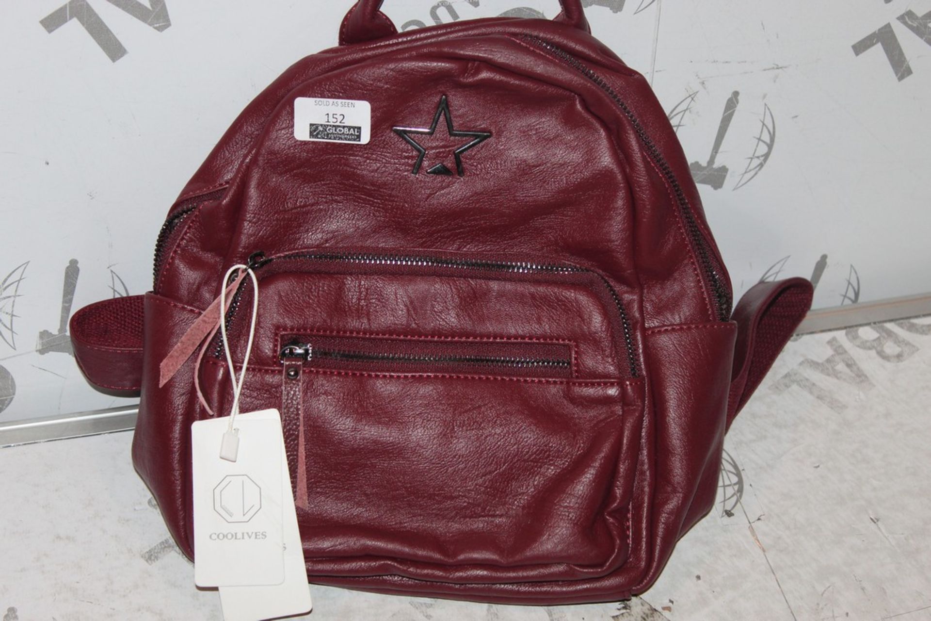 Brand New Womens, Coolives, Burgundy Star print, Mini Backpack, RRP £34.99