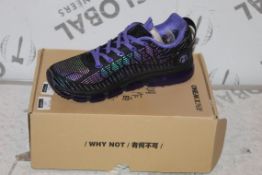 Boxed Brand New Pair of One Mix Sizes EU40, Iridescent Running Shoes, Black and Purple RRP £45.00