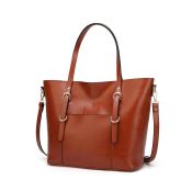 Brand New Womens, Coolives, Tan Leather Golden Detail, Ladies Tote Bag, RRP £45.99