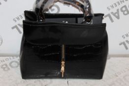 Brand New Tis Daini, Ladies Zip Front, Patent Gloss Black, Ladies Handbag, RRP £50.00