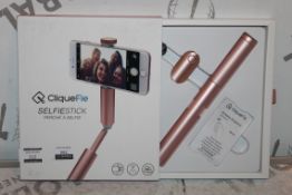 Boxed Cliquefie Rose Gold Selfie Stick RRP £40