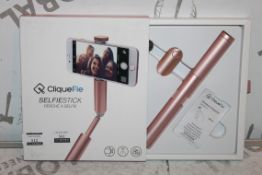 Boxed Cliquefie Rose Gold Selfie Stick RRP £40