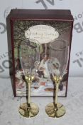 Boxed Pair of The Wedding Of The Season Gold Stem Glass Champagne Flutes RRP £24.99