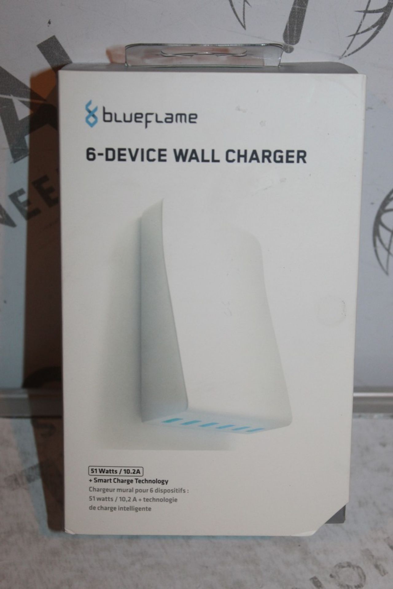 Boxed Brand New Blue Flame 6 Device USB Wall Charg