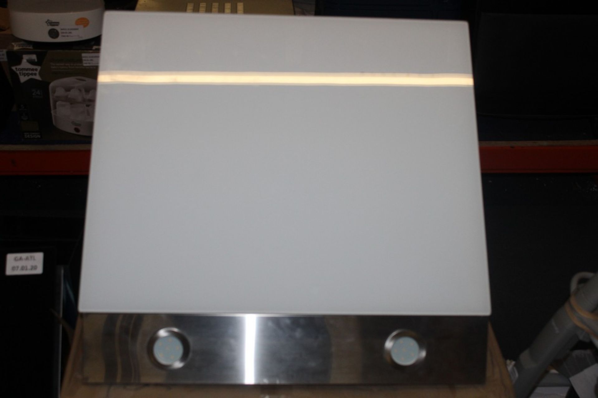 Boxed UBDAHH60W White 60cm Angled Glass Cooker Hoo