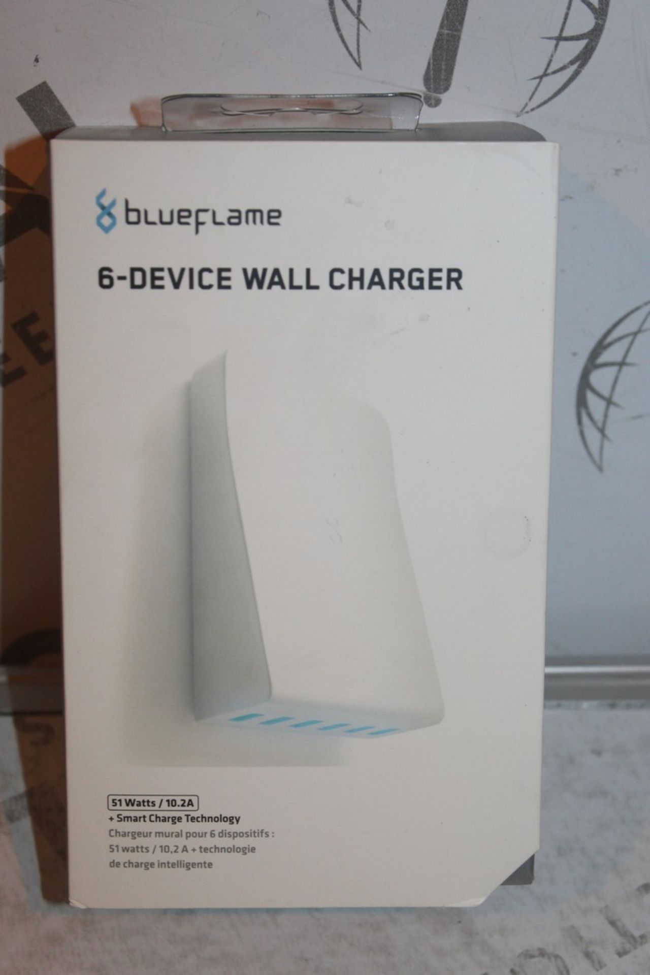 Boxed Brand New Blue Flame 6 Device USB Wall Charg