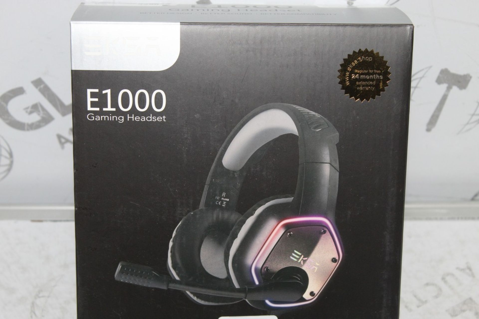 Boxed Pair of ESA E1000 Gaming Headphones with Mic