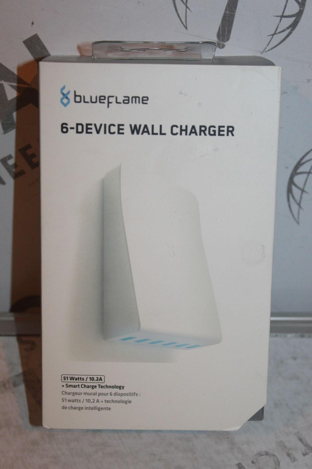Boxed Brand New Blue Flame 6 Device USB Wall Charg