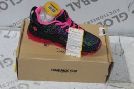 Boxed Brand New Pair Of Size UK5.5 Mix Irridescent Pink And Black Ladies Running Shoes RRP £45 (
